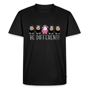 Be different. Pink sheep. Be different. gift - Men's Premium Organic T-Shirt - black - Front - Nico (187cm)