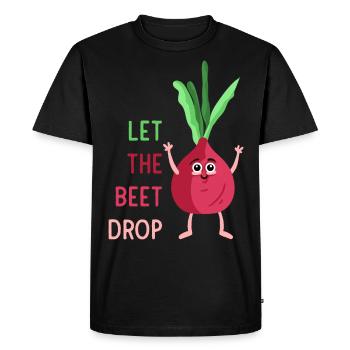 Jeux de mots végétaliens Drop the Turnip Funny Vege - T-shirt Premium bio Homme - noir - Devant - Nico (187cm)
