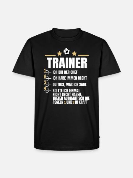 Fußballtrainer Spruch Fußballcoach Paragraph Regel - Männer Premium Bio T-Shirt - Schwarz