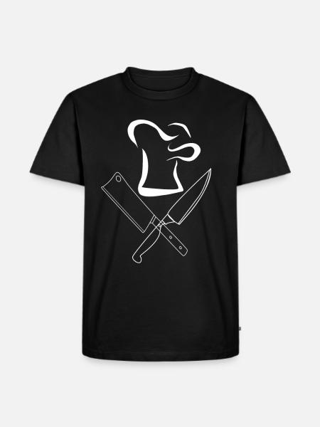 Kochmütze mit Messern - Männer Premium Bio T-Shirt - Schwarz