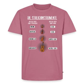 Streichinstrumente geige Violine Kontrabass - Männer Premium Bio T-Shirt - Mauve - Vorne - Nico (187cm)
