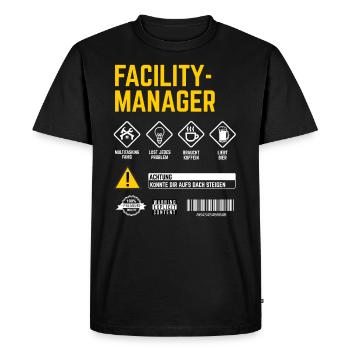 Hausmeister Sicherheitshinweise Facility Manager - Männer Premium Bio T-Shirt - Schwarz - Vorne - Nico (187cm)