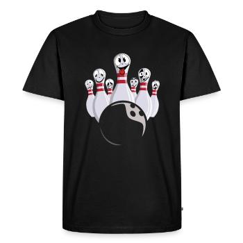 Bowling avec quilles riantes - T-shirt Premium bio Homme - noir - Devant - Nico (187cm)