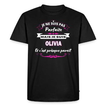 je ne suis pas Parfaite Olivia - T-shirt Premium bio Homme - noir - Devant - Nico (187cm)