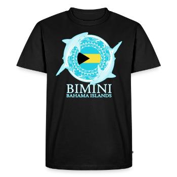 Caribbean Reef Shark Bimini Bahamas Drapeau - T-shirt Premium bio Homme - noir - Devant - Nico (187cm)