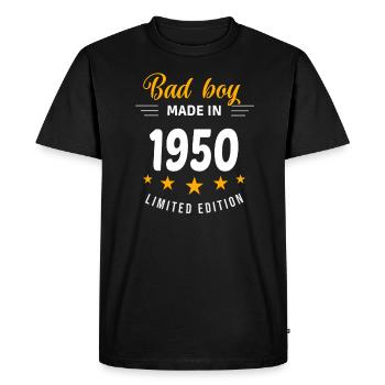 Bad boy réalisé en 1950 - T-shirt Premium bio Homme - noir - Devant - Nico (187cm)