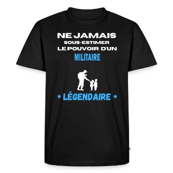 ne jamais sous estimer légendaire Militaire - T-shirt Premium bio Homme - noir - Devant - Nico (187cm)