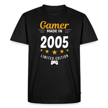 Gamer made in 2005 - Men's Premium Organic T-Shirt - black - Front - Nico (187cm)