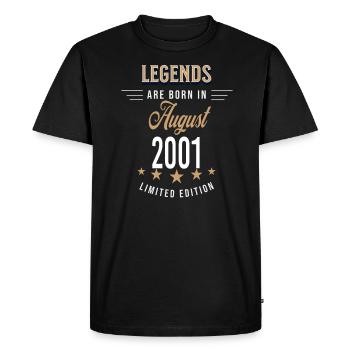 Legends are born in August 2001 - Men's Premium Organic T-Shirt - black - Front - Nico (187cm)