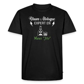 Rhum-Atologue - T-shirt Premium bio Homme - noir - Devant - Nico (187cm)