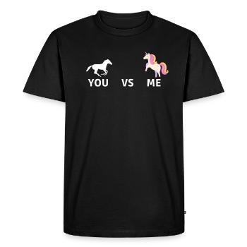 Toi contre moi CHEVAL LICORNE - T-shirt Premium bio Homme - noir - Devant - Nico (187cm)