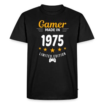 Gamer made in 1975 - Men's Premium Organic T-Shirt - black - Front - Nico (187cm)