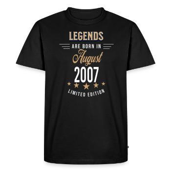 Legends are born in August 2007 - Men's Premium Organic T-Shirt - black - Front - Nico (187cm)