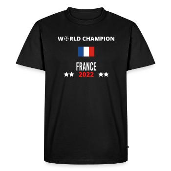 France World Champion 2022 - Men's Premium Organic T-Shirt - black - Front - Nico (187cm)