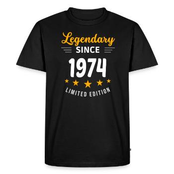 Légendaire depuis 1974 - T-shirt Premium bio Homme - noir - Devant - Nico (187cm)