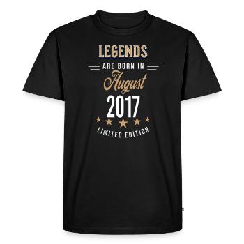 Legends are born in August 2017 - Men's Premium Organic T-Shirt - black - Front - Nico (187cm)