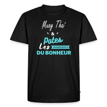 potes les ingrédients du bonheur Muay Thaï - T-shirt Premium bio Homme - noir - Devant - Nico (187cm)