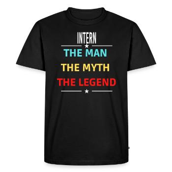 The Man The Myth The Legend INTERN - Men's Premium Organic T-Shirt - black - Front - Nico (187cm)