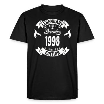 Légendaire depuis décembre 1998 - T-shirt Premium bio Homme - noir - Devant - Nico (187cm)