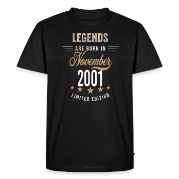 Legends are born in November 2001 - Men's Premium Organic T-Shirt - black - Front - Nico (187cm)