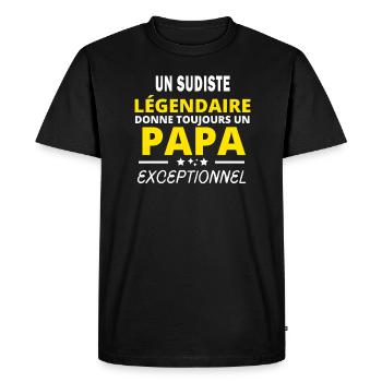 SUDISTE légendaire drôle papa exceptionnel - T-shirt Premium bio Homme - noir - Devant - Nico (187cm)