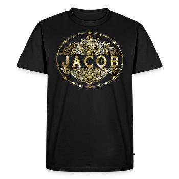 Jacob - T-shirt Premium bio Homme - noir - Devant - Nico (187cm)