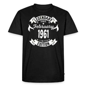 Légendaire depuis février 1961 - T-shirt Premium bio Homme - noir - Devant - Nico (187cm)
