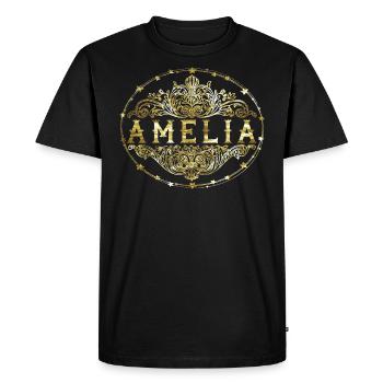 Amelia - Men's Premium Organic T-Shirt - black - Front - Nico (187cm)