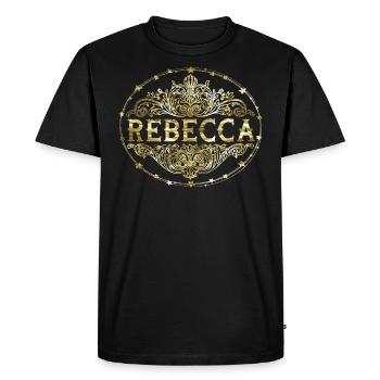 Rebecca - Men's Premium Organic T-Shirt - black - Front - Nico (187cm)