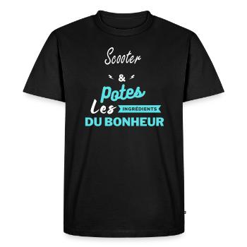 potes les ingrédients du bonheur Scooter - T-shirt Premium bio Homme - noir - Devant - Nico (187cm)