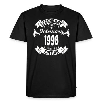 Légendaire depuis février 1998 - T-shirt Premium bio Homme - noir - Devant - Nico (187cm)