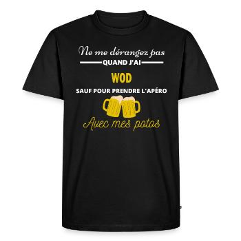 Ne me dérangez pas QUAND J'ai l'apéro wod - T-shirt Premium bio Homme - noir - Devant - Nico (187cm)