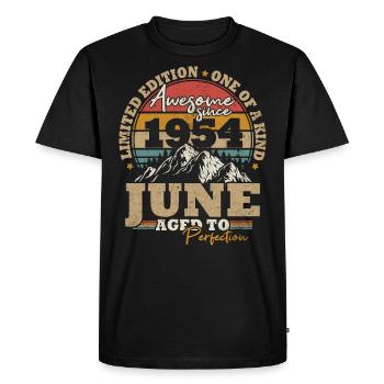 Juin 1954 Vintage Cadeau D’anniversaire 69 ans - T-shirt Premium bio Homme - noir - Devant - Nico (187cm)