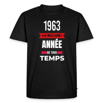 La meilleure année de tous les temps 1963 - T-shirt Premium bio Homme - noir - Devant - Nico (187cm)