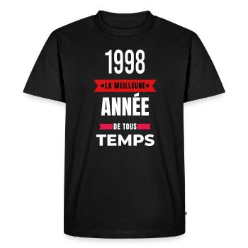 La meilleure année de tous les temps 1998 - T-shirt Premium bio Homme - noir - Devant - Nico (187cm)