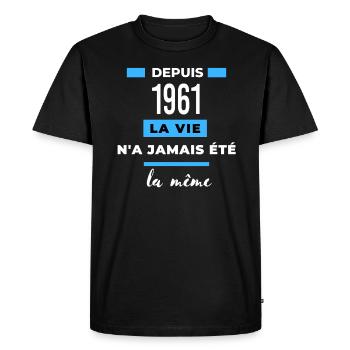 La vie n'a jamais été la même dépuis 1961 - T-shirt Premium bio Homme - noir - Devant - Nico (187cm)