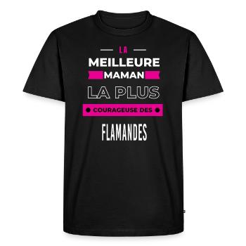La meilleure maman plus courageuse des Flamandes - T-shirt Premium bio Homme - noir - Devant - Nico (187cm)
