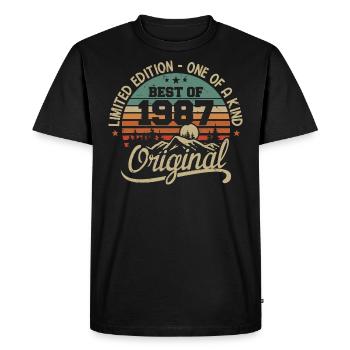 Vintage 1987 Légende - Rétro Cadeau D’anniversaire - T-shirt Premium bio Homme - noir - Devant - Nico (187cm)