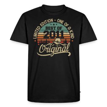 Vintage 2011 Légende - Rétro Cadeau D’anniversaire - T-shirt Premium bio Homme - noir - Devant - Nico (187cm)