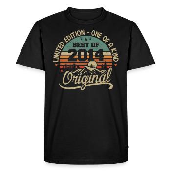 Vintage 2014 Légende - Rétro Cadeau D’anniversaire - T-shirt Premium bio Homme - noir - Devant - Nico (187cm)