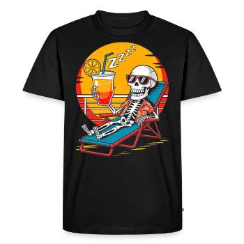 Skeleton Humor Summer Cruise Vacation - Men's Premium Organic T-Shirt - black - Front - Nico (187cm)