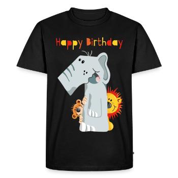 Happy Birthday - Erster Geburtstag - Zahl Eins - Men's Premium Organic T-Shirt - black - Front - Nico (187cm)