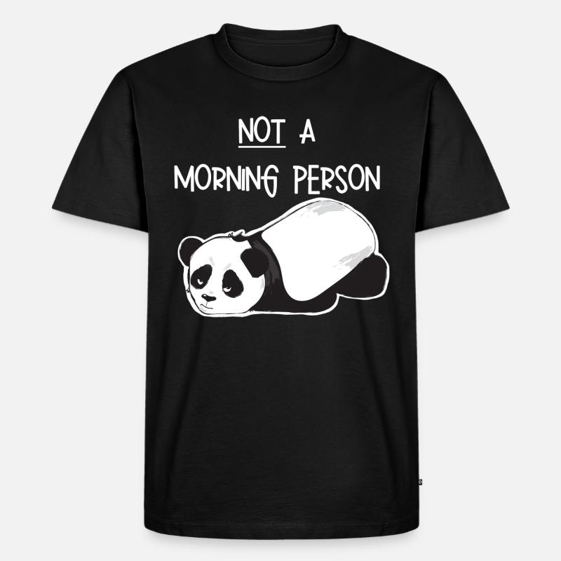 Kein morgendliches Mensch-Grumpy Panda - Männer Premium Bio T-Shirt - Schwarz