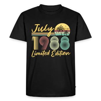 Juillet 1988 Cadeau d’anniversaire en édition limitée - T-shirt Premium bio Homme - noir - Devant - Nico (187cm)