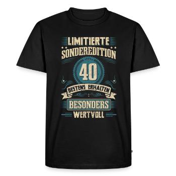 40e anniversaire né en 1982 Quarante - T-shirt Premium bio Homme - noir - Devant - Nico (187cm)
