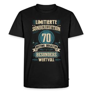70e anniversaire né en 1952 Soixante-dix - T-shirt Premium bio Homme - noir - Devant - Nico (187cm)