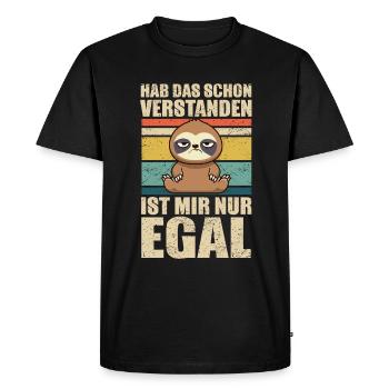 I already understood that I just don't care about sloths - Men's Premium Organic T-Shirt - black - Front - Nico (187cm)