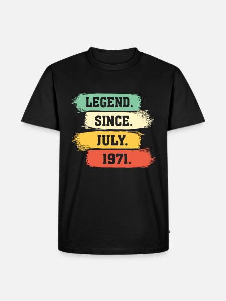 Legend since July 1971 - Männer Premium Bio T-Shirt - Schwarz
