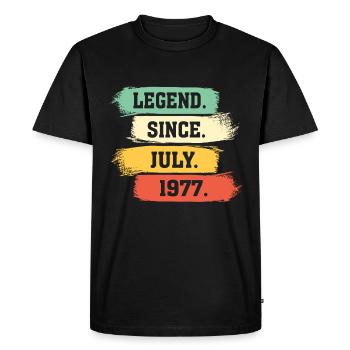 Légende depuis juillet 1977 - T-shirt Premium bio Homme - noir - Devant - Nico (187cm)