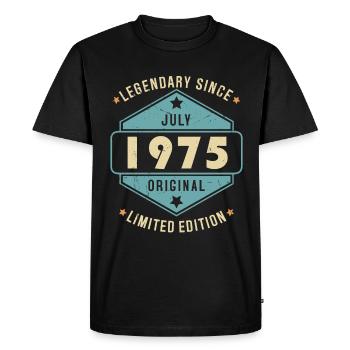 Juli 1975 Vintage Jahrgang Retro Geburtstag - Männer Premium Bio T-Shirt - Schwarz - Vorne - Nico (187cm)
